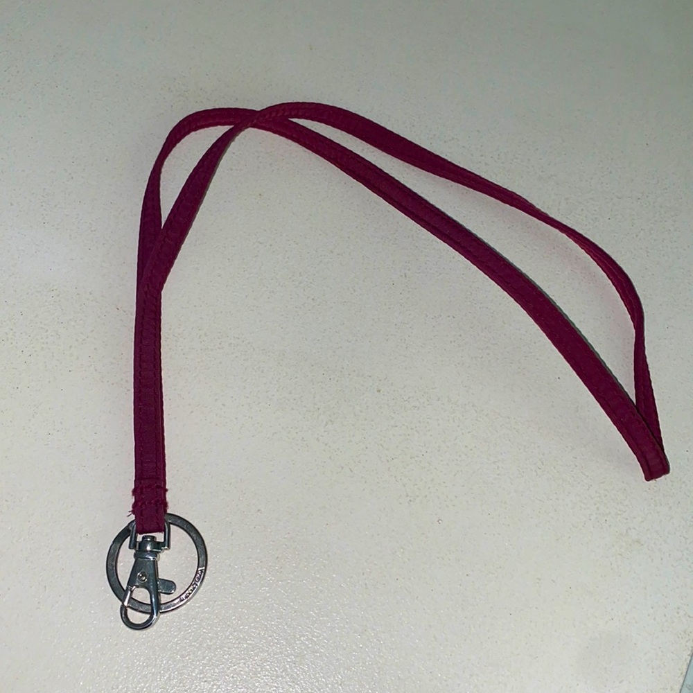 Vera Bradley key lanyard. Maroon. Lightly used. Prefect condition.